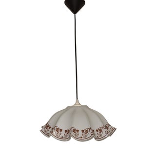 Vintage Ceiling Lamp with Glass Shade, 1980s For Sale