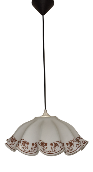 Vintage Ceiling Lamp with Glass Shade, 1980s
