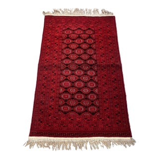 Vintage Turkmen Princess Bukhara Gul Tribal Rug - 6'7" X 4'1" For Sale