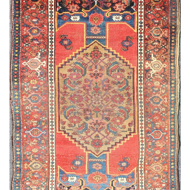 Antique N. W. Persian Rug With Medallion and Rich Red and Blue Tones 3'6 X 6'5 For Sale - Image 4 of 12