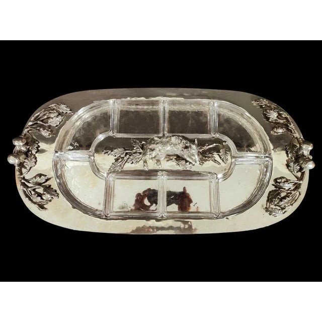 Italian Silver Metal Centerpiece, 1970s For Sale - Image 3 of 12