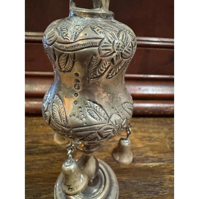 Antique Sterling Silver Spice Tower- English Hallmarks- Judaica For Sale - Image 4 of 8