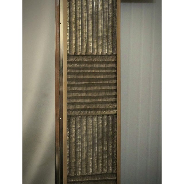 Mid-Century Italian Murano Gold Art Glass and Brass Console Wall Mirror For Sale - Image 4 of 10