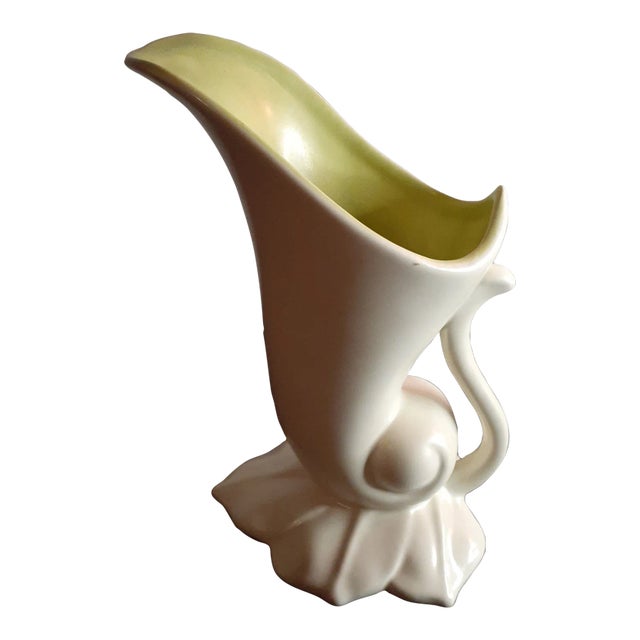 1960s Red Wing Pottery Cornucopia Vase For Sale