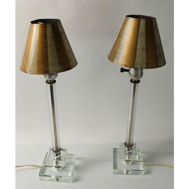 1950s Glass Candlestick Boudoir Lamps a Pair Chairish