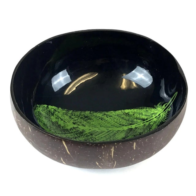 Paint Vintage Coconut Shell Lacquer Bowl For Sale - Image 7 of 7