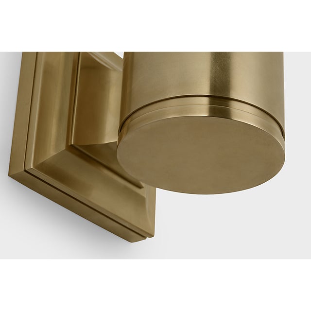 Visual Comfort Chapman & Myers for Visual Comfort Signature Halford 14" Bath Sconce in Antique-Burnished Brass with White Glass For Sale - Image 4 of 7