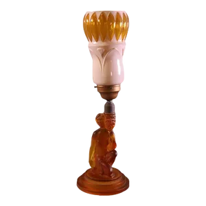 Walther & Sohne Figural Art Deco Lamp + Unusual Glass Shade