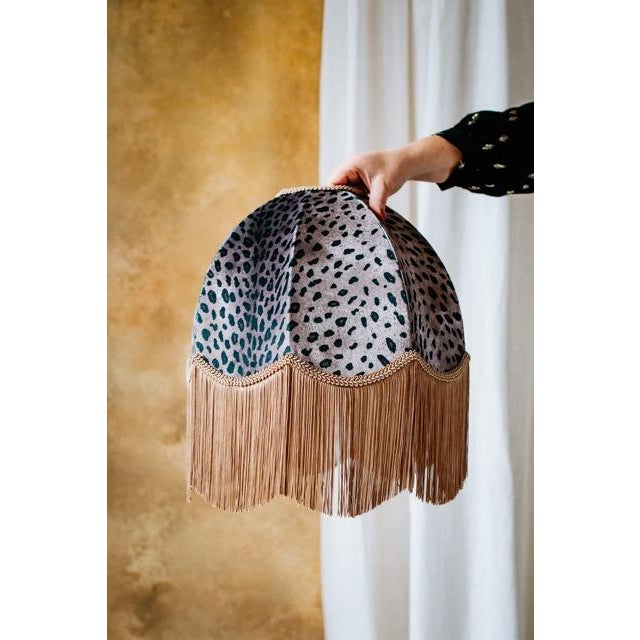 The Mary Leopard Print Fringed Lampshade - Small For Sale - Image 6 of 7