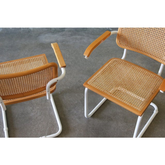 Vintage 1980s Italian Cesca Cane Armchairs - A Pair After Knoll MCM Marcel Breuer For Sale - Image 12 of 13