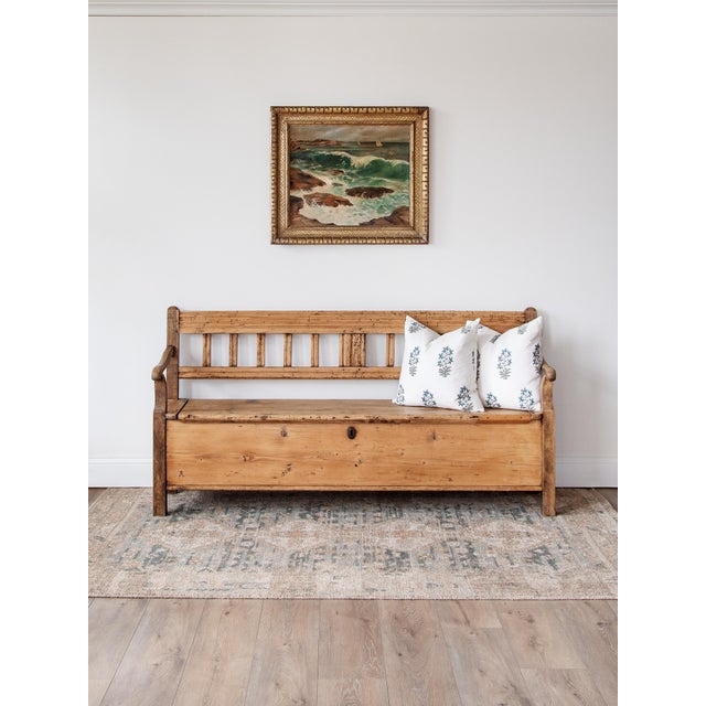 Farmhouse Mid 19th Century English Pine Pedestal Writing Desk For Sale - Image 3 of 6