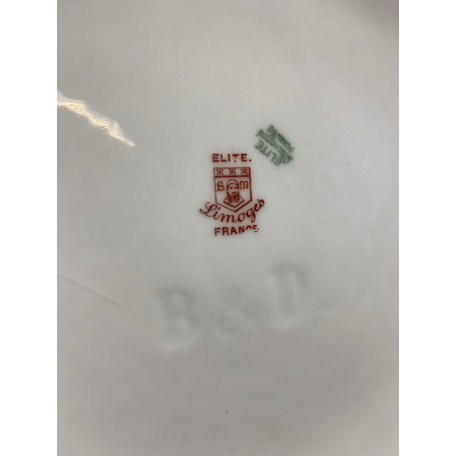 Antique French Limoges Pink and Lavender Flowers Round Serving Dish With Lid by Elite Works For Sale - Image 12 of 13