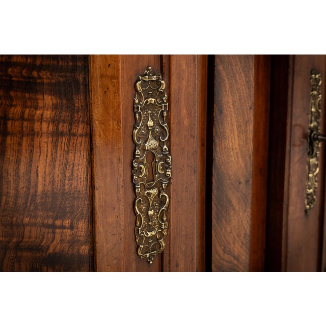 Brown Antique French Credenza in Cherrywood and Burr Ash, 1700s For Sale - Image 8 of 15