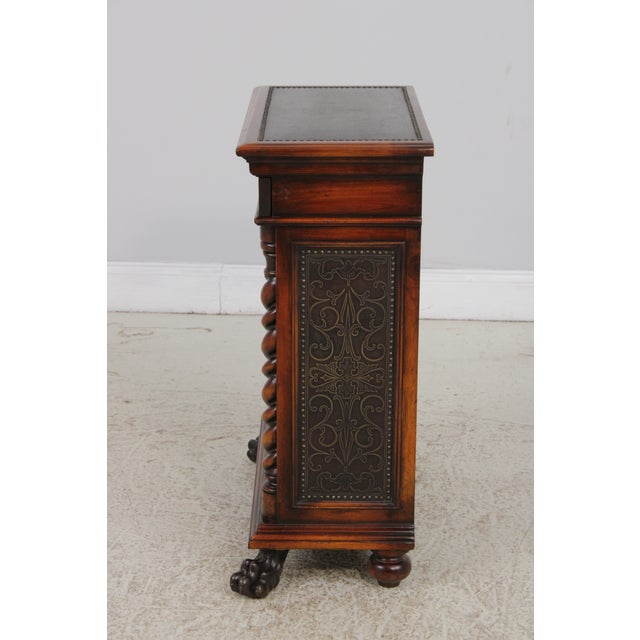 Theodore Alexander Mahogany Armoury Collection 1 Drawer Console Cabinet For Sale - Image 17 of 18