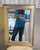 Wood 23 X 30.5 Gold & Silver-Leaf Beveled Glass Hanging Wall Mirror, Approx 20 Years Old For Sale - Image 7 of 10