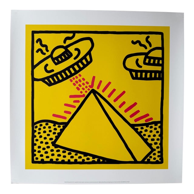 Keith Haring (1958-1990), Untitled, 1984, (Pyramid With UFOs), Copyright Keith Haring Foundation, Licensed by Artestar New York Reproduction For Sale