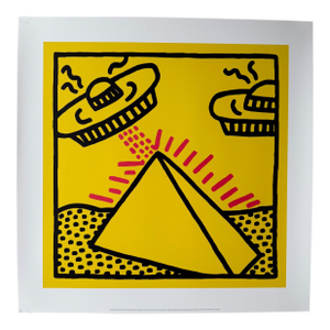 Keith Haring (1958-1990), Untitled, 1984, (Pyramid With UFOs), Copyright Keith Haring Foundation, Licensed by Artestar New York Reproduction