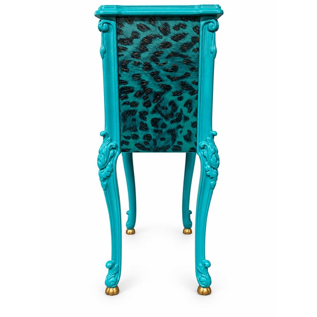 Bespoke Turquoise Rococo-Style Accent Chest With Emma Shipley Designs by Mary Street Gallery For Sale In Louisville - Image 6 of 6