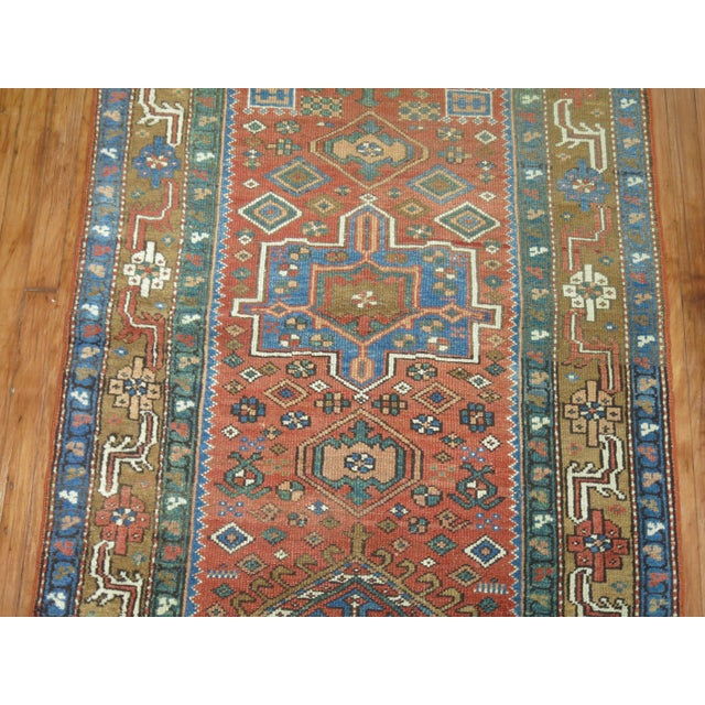 Antique Persian Heriz Runner - 2'9" x 14'3" For Sale - Image 4 of 6