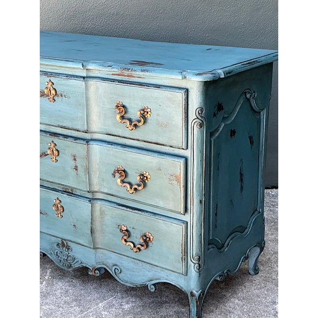 Vintage Patinated Roll Front Commode For Sale - Image 9 of 12