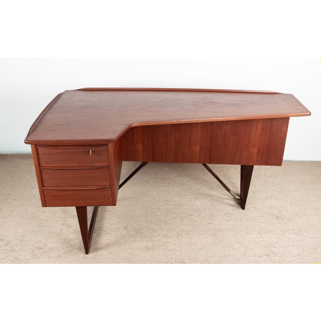 Danish Boomerang Desk in Teak and Brass by Peter Lovig Nielsen for Dansk Design, 1968 For Sale - Image 18 of 18
