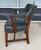 Statesville Chair Company Vintage Blue Leather Office Chair With Nailhead Trim For Sale - Image 4 of 14
