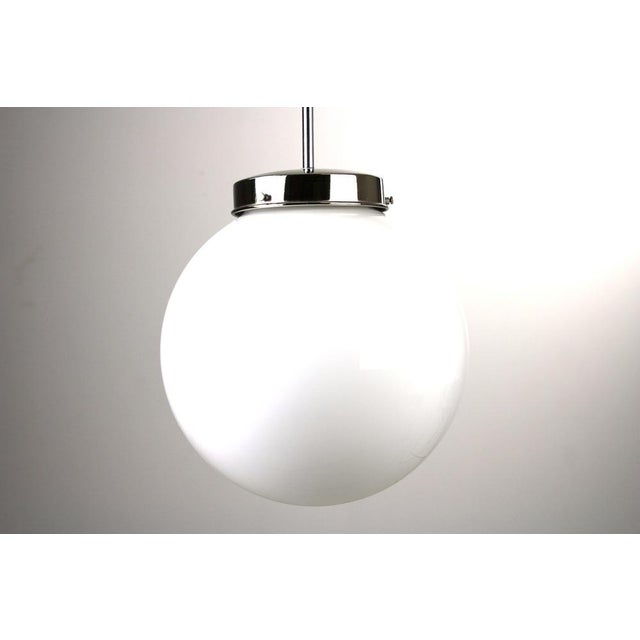 Silver Bauhaus Opal Glass Ball Light, 1930s For Sale - Image 8 of 11