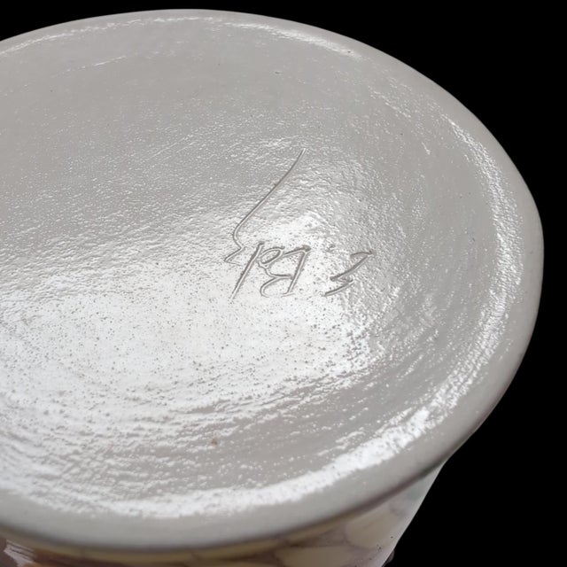 Hand-Painted Ceramic Parrot Bird Pitcher Vase Figural Colorful 7" Tall Signed E. Bolz For Sale In San Diego - Image 6 of 9