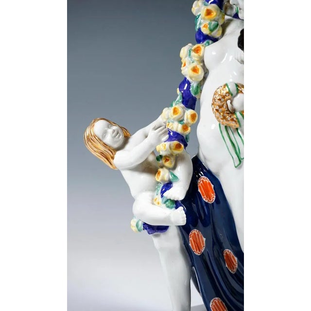 Large Art Nouveau Meissen Figure Flora with Cupids by Emmerich Oehler, 1913 For Sale - Image 10 of 13