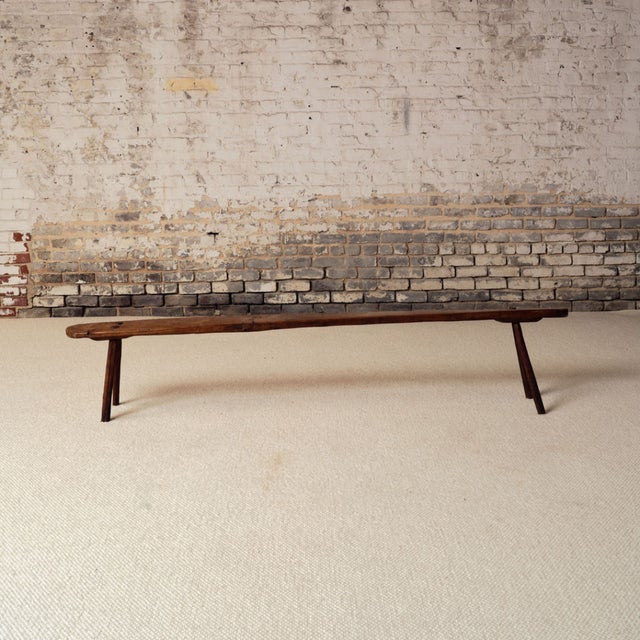 Add rustic French character to your space with this 19th century French oak wooden bench, a beautifully simple piece...