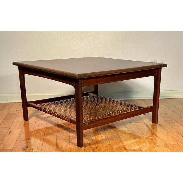 Mid-Century Modern Dux Teak & Cane Square End Table, Made in Sweden Circa 1960s For Sale - Image 9 of 12