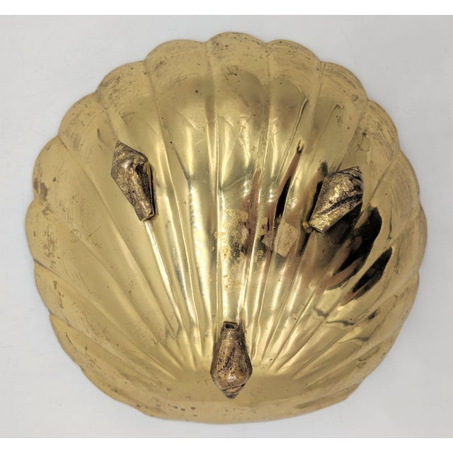 Vintage Brass Clam Shell Footed Dish Chairish