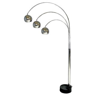Italian Modern Chromed Metal Floor Lamp attributed to Goffredo Reggiani for Reggiani, 1970s For Sale