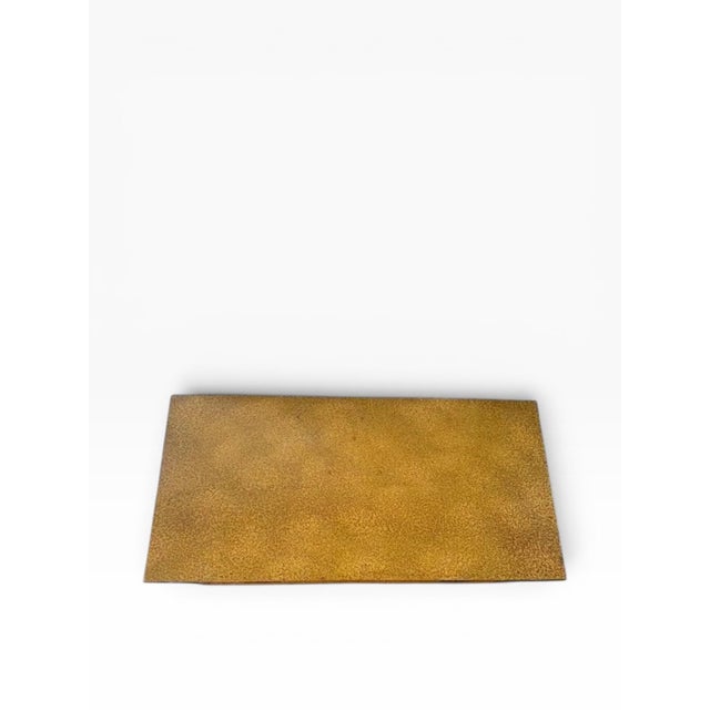 1970s Henredon Campaign-Style Chest of Drawers — Faux Shagreen Finish, Brass Hardware For Sale - Image 9 of 18