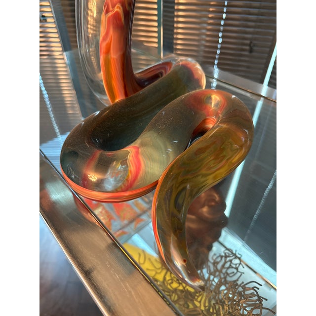 1990s Vintage Dino Rosin Calcedony Cobra Blown Glass Murano Sculpture For Sale - Image 5 of 10