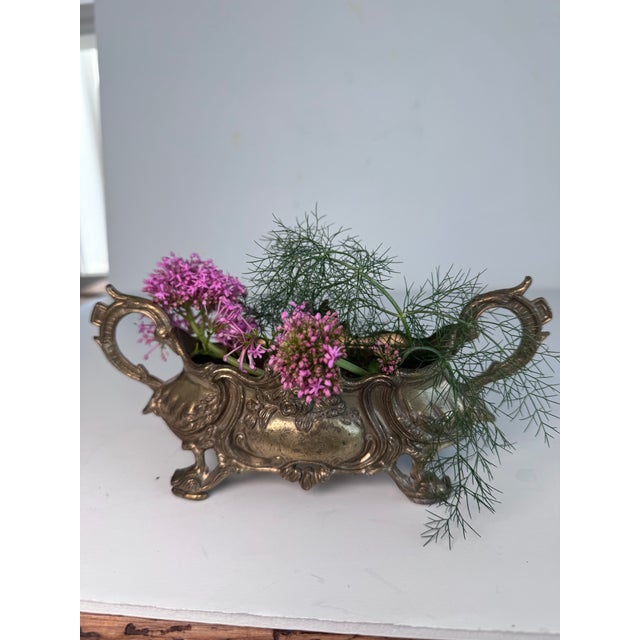 Brass Tone Jardiniere For Sale - Image 9 of 9