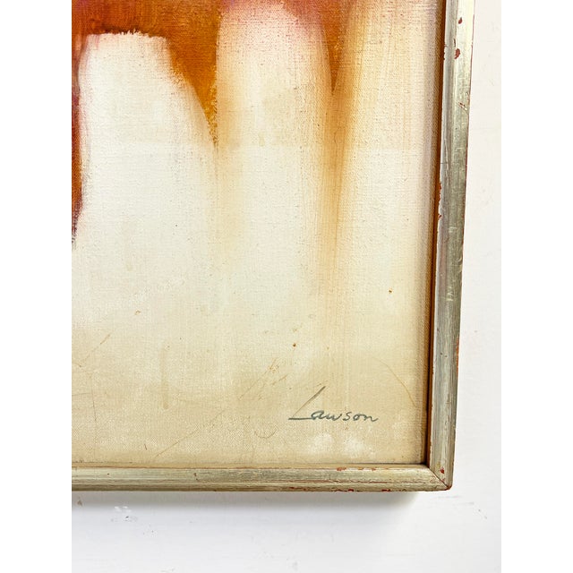 Pink C. 1960s Large Abstract Painting by California Modernist Robert Lawson For Sale - Image 8 of 9