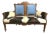 'Desperado Eastlake' 19th Century Settee Reupholstered in Cowhide and Denim 52" X 22" X 41" For Sale