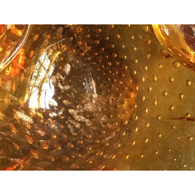 Mid 20th Century 1950s Mid-Century Modern Amber Murano Glass Organic Shaped Bowl For Sale - Image 5 of 9