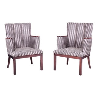 Set of Art Deco Armchairs in Mahogany, France, 1920s For Sale