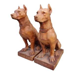Dog Statues, Early 20th Century, Terracotta, Set of 2