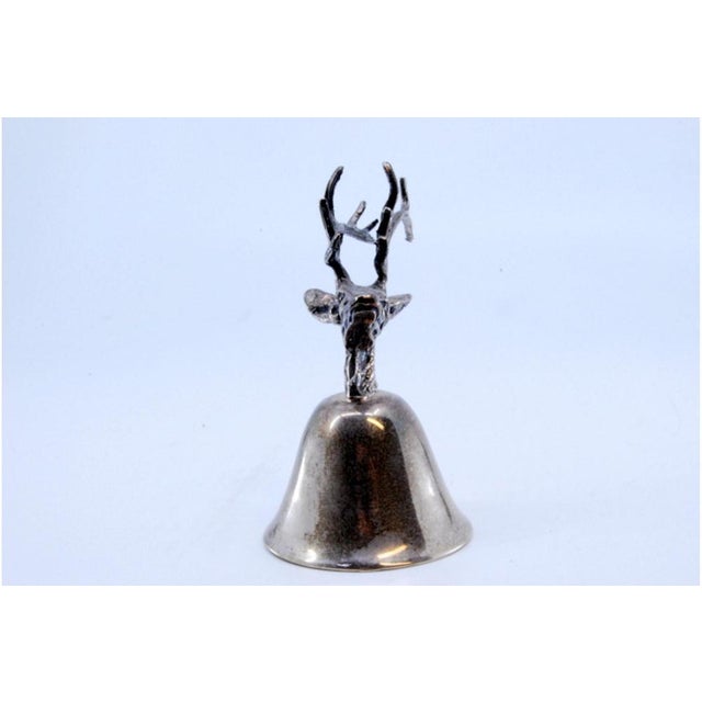 Silver Silver Bell with Deer Head Handle For Sale - Image 8 of 9