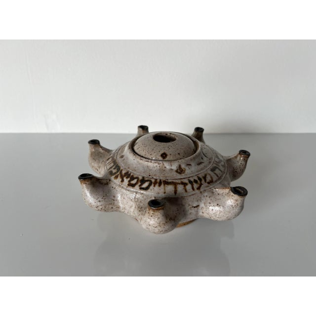 Vintage Sculptural Pottery Oil Candle MenorahSOLD For Sale In Miami - Image 6 of 10