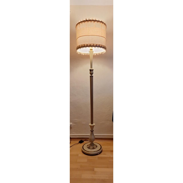 1960s Vintage Floor Lamp with Handmade Fabric Shade from Lamplove, 1960s For Sale - Image 5 of 11