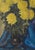 American Yellow Mums With Blue Drape - Mid Century Floral Still Life by Antoni For Sale - Image 3 of 9