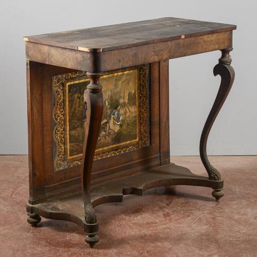 Wooden Console with Gallant Scene For Sale - Image 3 of 9