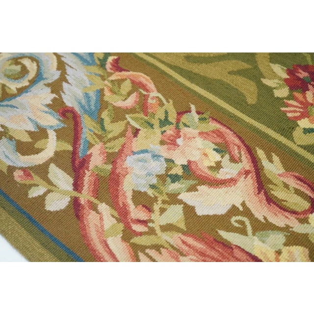 Green Aubusson Rug 8' X 10' For Sale - Image 8 of 12