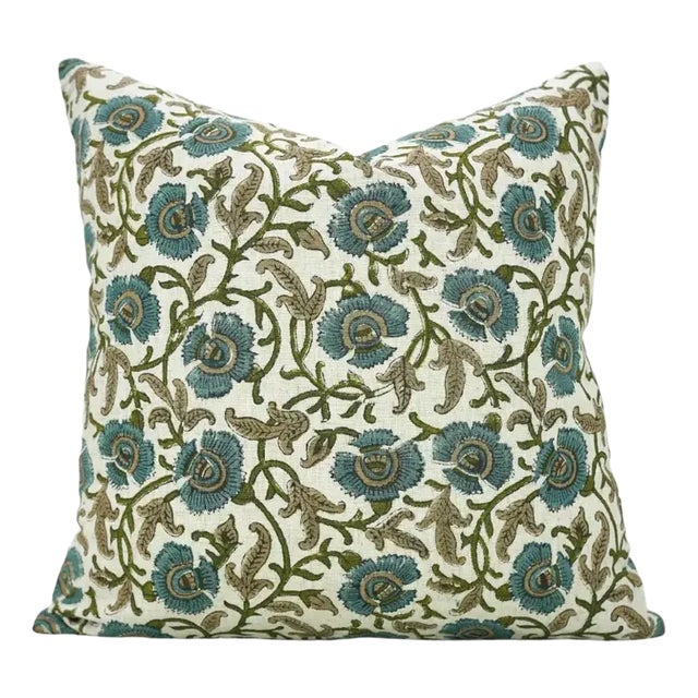 Fabdivine Handcrafted Block Print Cushion Cover 12x20 Inch Viscose Linen-Vasundhra For Sale