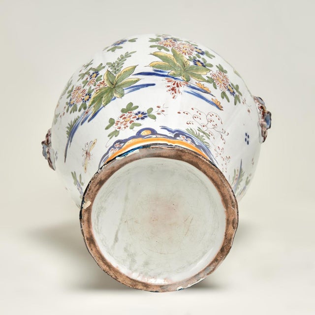 Pair of Antique French Faience Earthenware Lidded Urns For Sale - Image 14 of 14