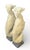 Elegant pair of seated greyhound (or whippet) statues crafted from cast stone with a beautifully aged patina. The lean,...